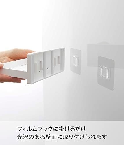 山崎実業(Yamazaki) フィルムフック トレー Ｗ１８ ホワイト 約W18×D10×H6cm ミスト MIST 浮かせて 一括収納 洗面収納 5964 画像 4