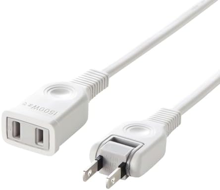 サンワサプライ 電源延長コード 2m トラッキング火災予防絶縁キャップ付きスイングプラグ TAP-EX2102 ホワイト