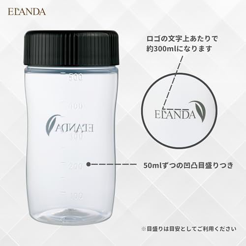 ELANDA エランダ プロテインシェイカー 500ml BPAフリー 漏れにくい 黒 ブラック 画像 4
