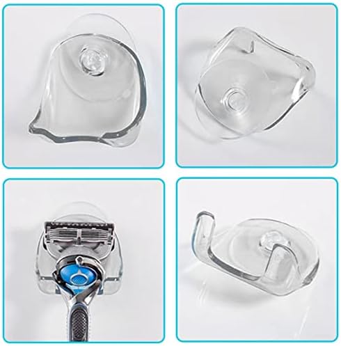 カミソリ吸盤ホルダー,カミソリホルダー シャワーウォール ヘビーデューティサクション - 防水自己粘着シェーバーホルダーハンガーフック浴室キッチン整理ヘチマローブタオルプラグコート dikawe 画像 3