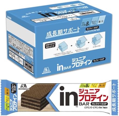inバージュニアプロテインココア 1本 ×12本 森永製菓 ウエファー タンパク質 カルシウム 鉄分 ビタミンD ビタミンB群7種 国産